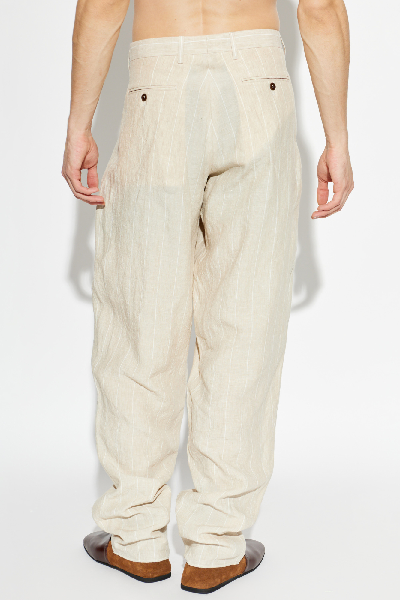 Giorgio Armani linen pants with a striped pattern | Men's | Vitkac
